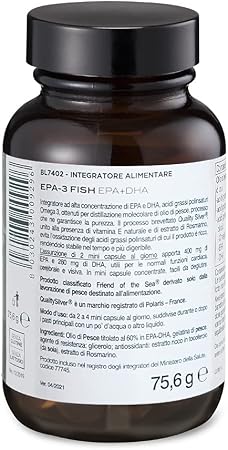 BIOS LINE Principium EPA-3 Fish, Integratore alimentare ricco di Omega 3,  Integratore compresse che contribuisce alla normale funzione cardiaca, 90  mini-capsule : Amazon.it: Salute e cura della persona