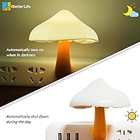 Vista 3 de iBetterLife - Lámpara de pared LED con sensor de luz nocturna en forma de hongo, lámpara de ensueño para dormitorio, linda lámpara de hongo