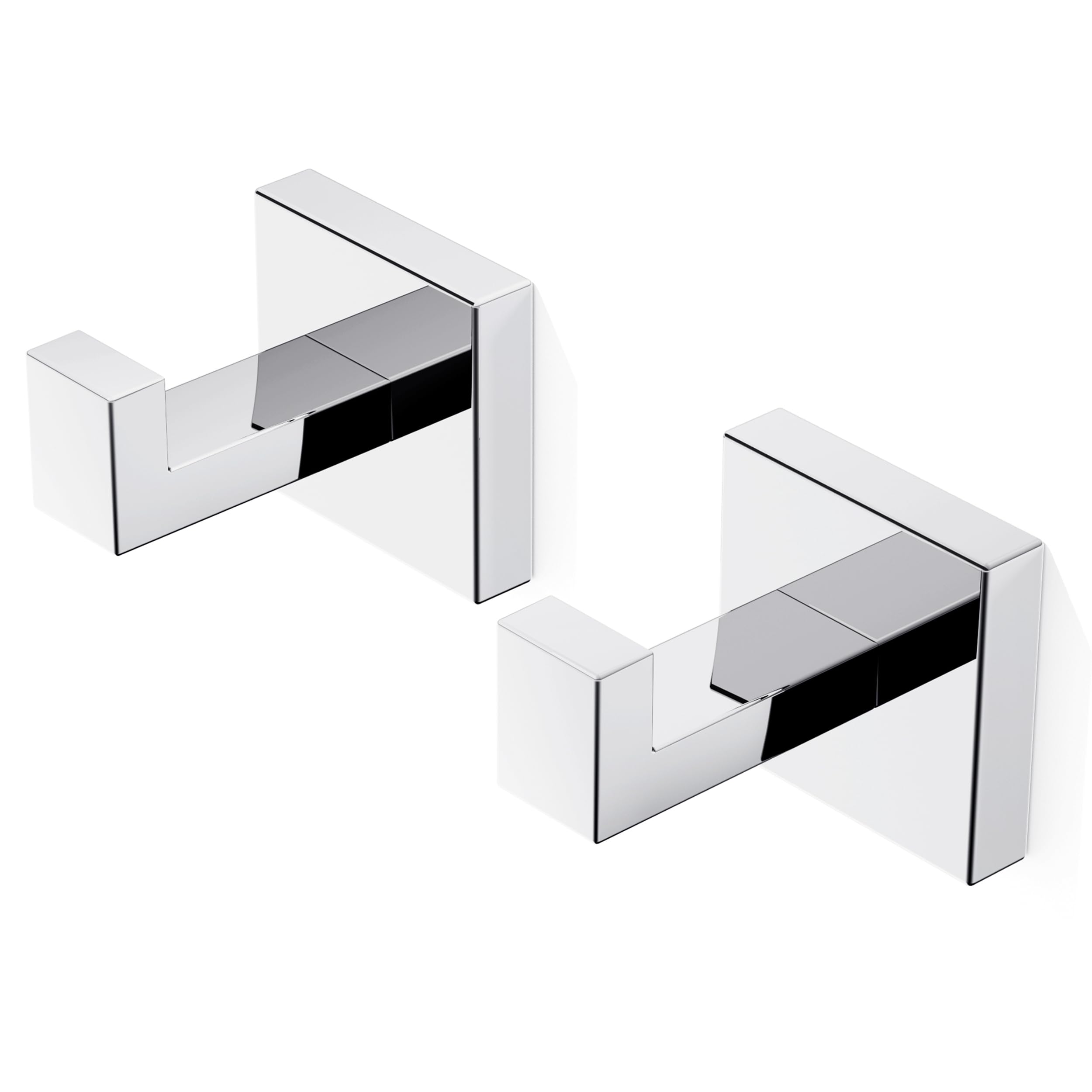 WZKALY Bathroom Towel Hooks 2pcs, Square Stainless Steel Door Hooks, Chrome