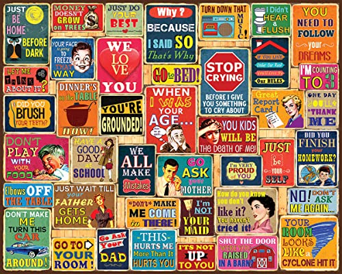 White Mountain Things Parents Say 1000 Piece Jigsaw Puzzle Fun Collage Puzzles for Adults and Family