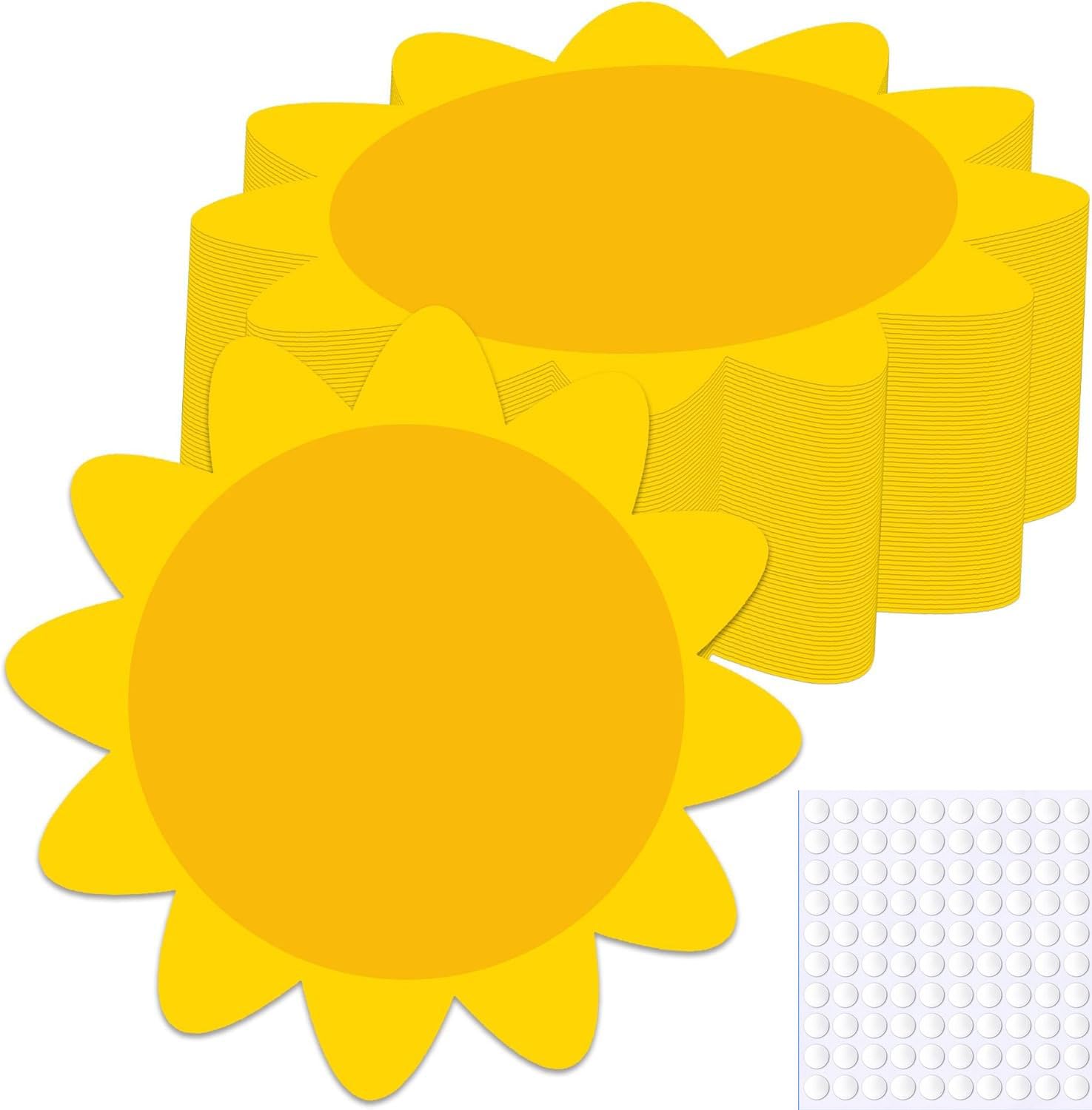 Soleil en carton doré pour tableau d'affichage et bricolage créatif d'été x100