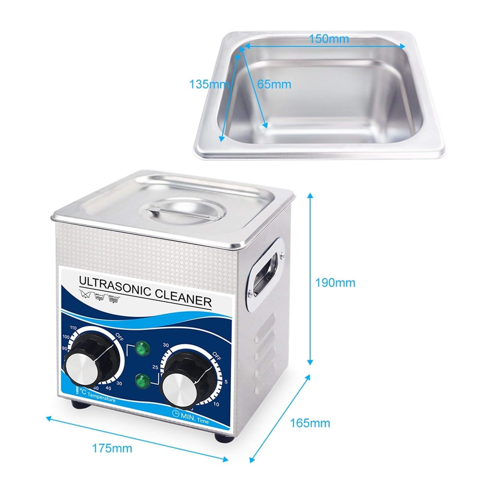 Limpiador Ultrasónico De Joyería De 1,3 L, 120W, 40khz, For Piezas De Repuesto For El Hogar, Inyector De Óxido De Aceite, Bujía De Boquilla De Combustible Más rápido