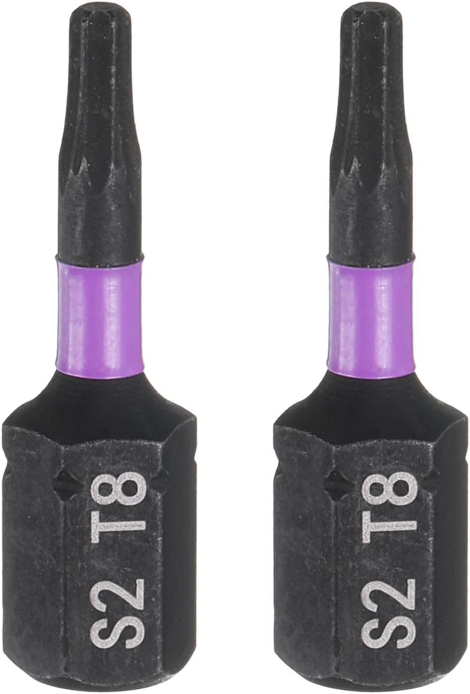 HARFINGTON 2pcs T8 Torx Screwdriver Bit 1/4" Hex Shank 25mm/1" Length Magnetic Star 6 Point Head Hex Bits S2 Steel Screw Driver Bit Industrial Grade Electric Drill Bits