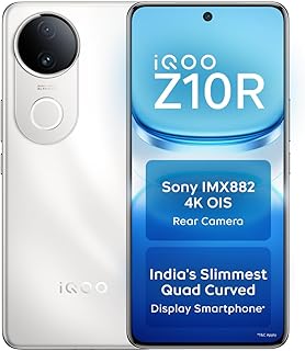 iQOO Z10R 5G (Moonstone, 8GB RAM, 128GB Storage) | 32MP 4K Selfie Camera | Quad-Curved AMOLED Display | Dimensity 7400 Processor with 750K+ AnTuTu