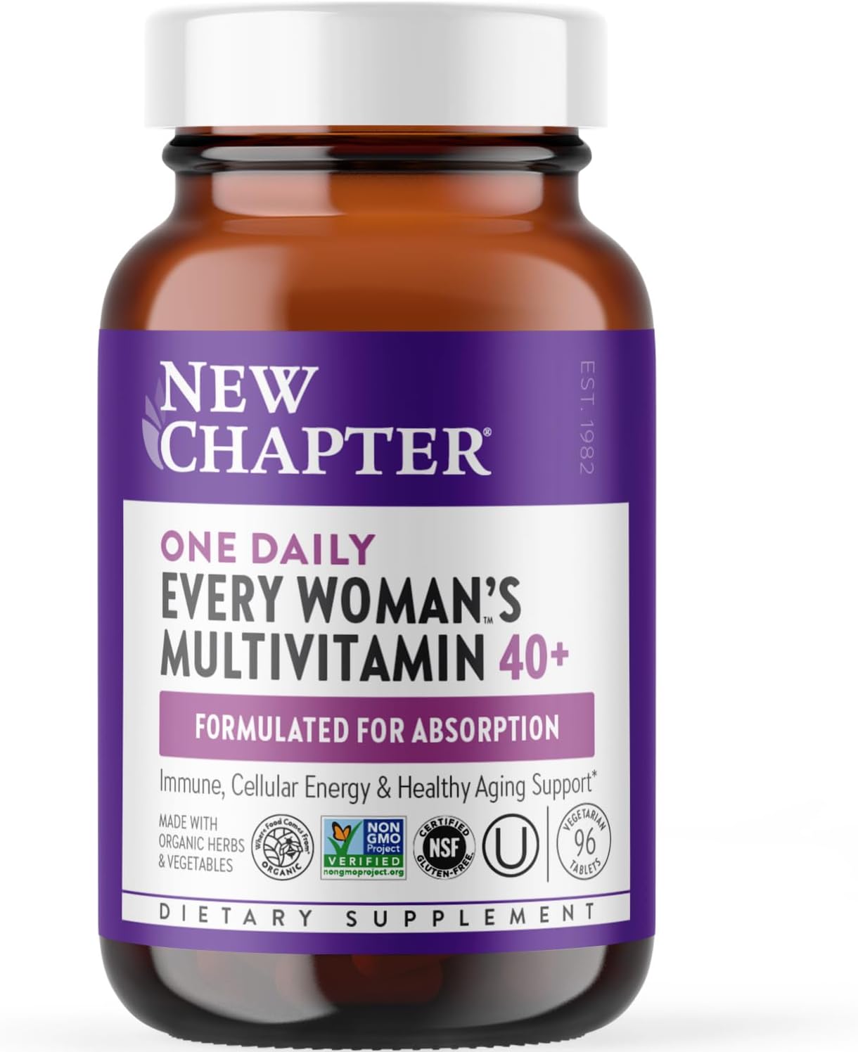 Women's Multivitamin, Every Woman's One Daily 40+ Fermented with Probiotics + Vitamin D3 + B Vitamins + Organic Non-GMO Ingredients - 96 ct (Packaging May Vary)