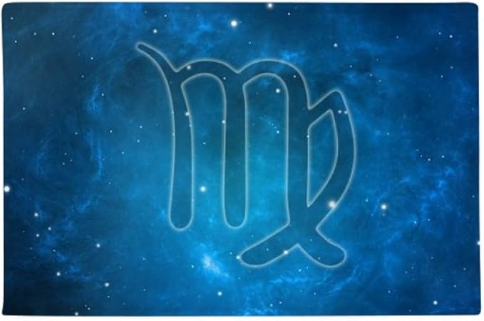 Starry Night Virgo Zodiac Constellation Ground Mat Non Slip Floor Bathroom Door Rug Carpet