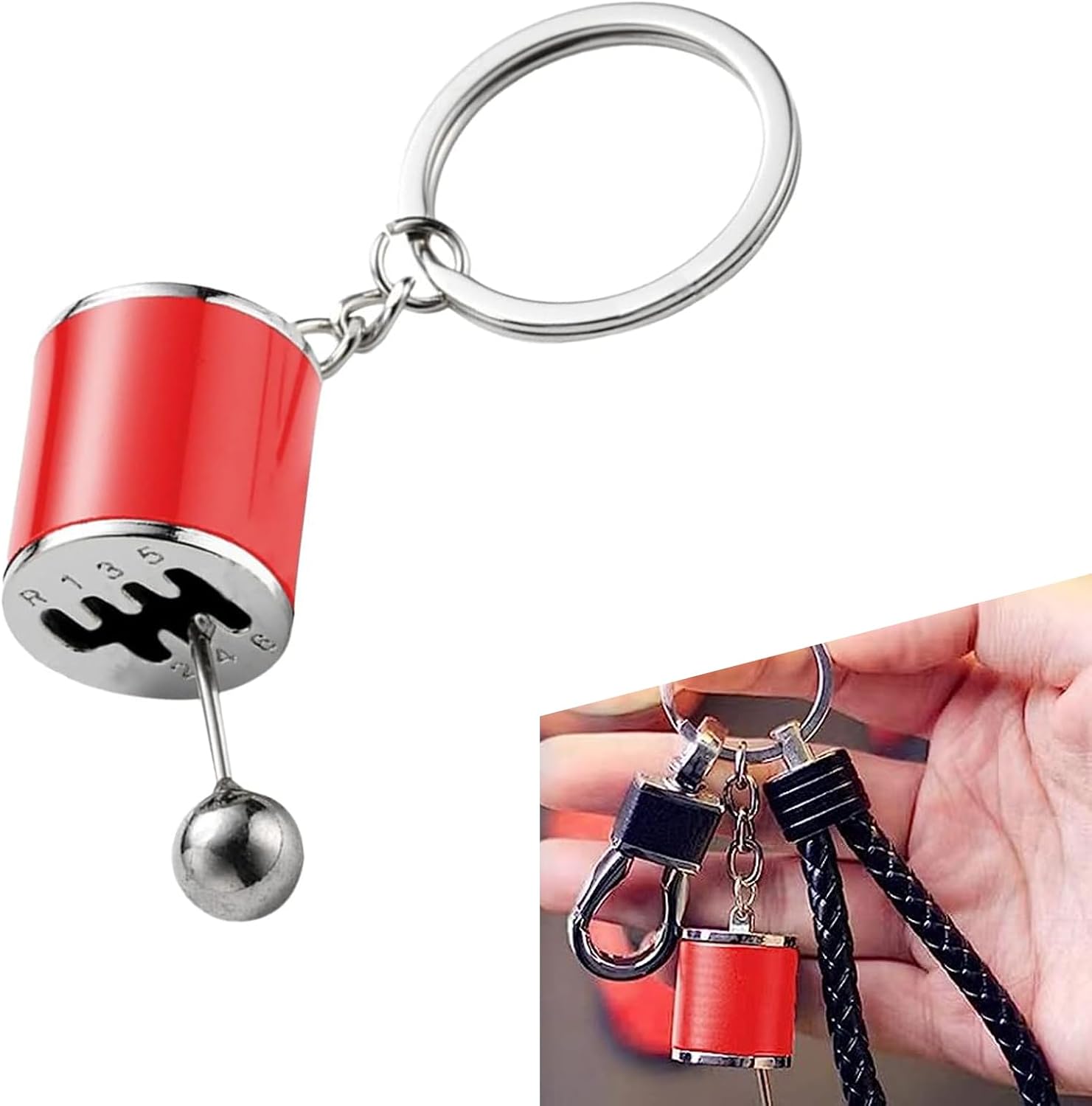Acogedor Llavero De Palanca De Cambios, Creativo, De Aleación De Metal, Para Llaves De Automóvil, Bolsos, Teléfonos Celulares, Memorable Y Coleccionable (Azul