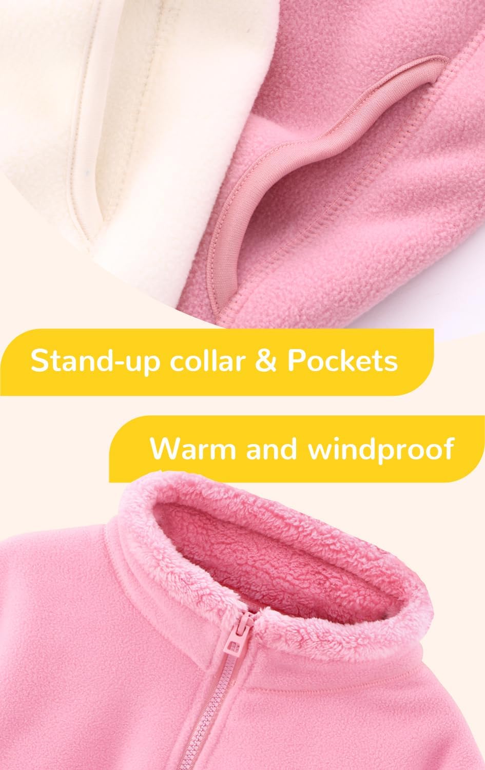 Boys' Fleece Jacket Full-zip Toddlers Kids Polar Coat Outwear（Navy Blue，5-6Years) - Image 6