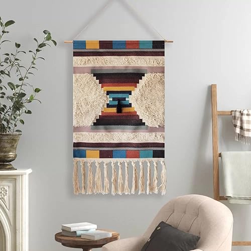 Miniatura 3 de Tapiz de pared tejido de macramé, arte para colgar, 20 pulgadas de ancho x 34 pulgadas de alto, extra grande, bohemio, elegante, bohemio, marroquí,