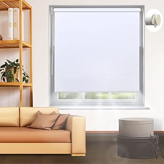 ロールスクリーン つっぱり式 １級遮光 ロールカーテン 突っ張り式 穴あけ不要 オーダーメイド（1mm単位サイズ指定無料）チェーン式 ロール カーテン 遮光 遮熱 UVカット 防水 目隠し 取り付け簡単 [ホワイト，幅100x丈80cm] 幅30～150cm/丈≤220cm