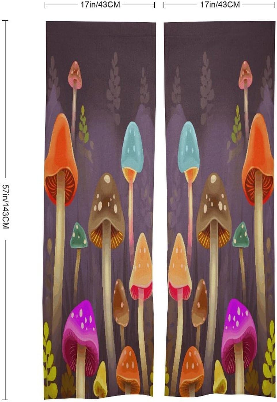 Colorful Mushroom Door Curtain Printed Doorway Noren Japanese Style Doorway Room Divider Curtains for Privacy Partition Divider Kitchen Home Decorations Wall Hanging