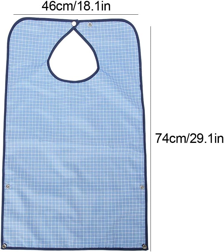 ZJchao Adult Bibs for Mealtime, Double Layer Clothing Protector for Women Men Elderly Seniors Dinning WearReusable Apron Style Bib for Adults