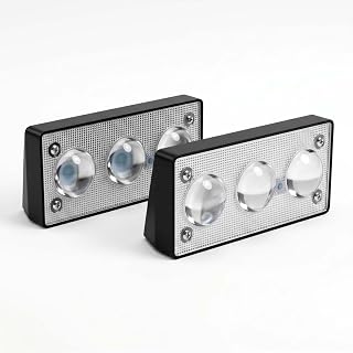 MallArt® Solar Bahçe Duvar Aydınlatması 2'li Set - 3 LEDli Güneş Enerjili Beyaz Işık Dış Mekan Duvar Lambası, Su Geçirmez Çift Taraflı Bantlı ve Vidalı Merdiven Çit Balkon Aydınlatma Armatürü