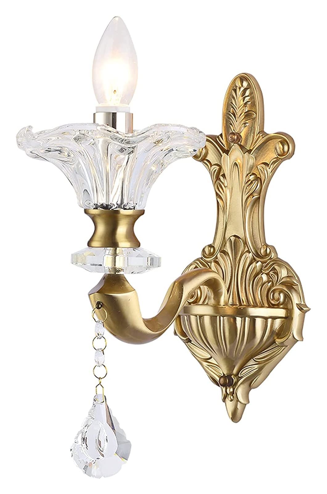 ZTCHSENZT Wall Lamp Light Style Candle Crystal Copper Living Room TV Background Wall Decoration Lamp Light Luxury Bedroom Bedside Lamp Wall Light,Gray
