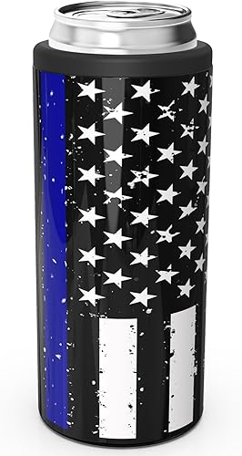 TILUCK Skinny - Enfriador de latas para cerveza delgada y seltzer duro, acero inoxidable, doble pared aislada de acero inoxidable, estándar de 12