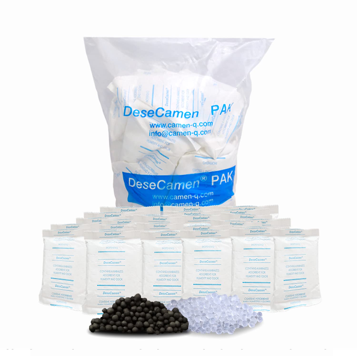 [25 PACKETS] Air Purifier Bags for Home - Odor control and Moisture Absorption, Deodorizers for refrigerators, Closets, Litter Boxes, Bathrooms, Shoes, Cars - Bamboo Activated Charcoal and Silica Gel