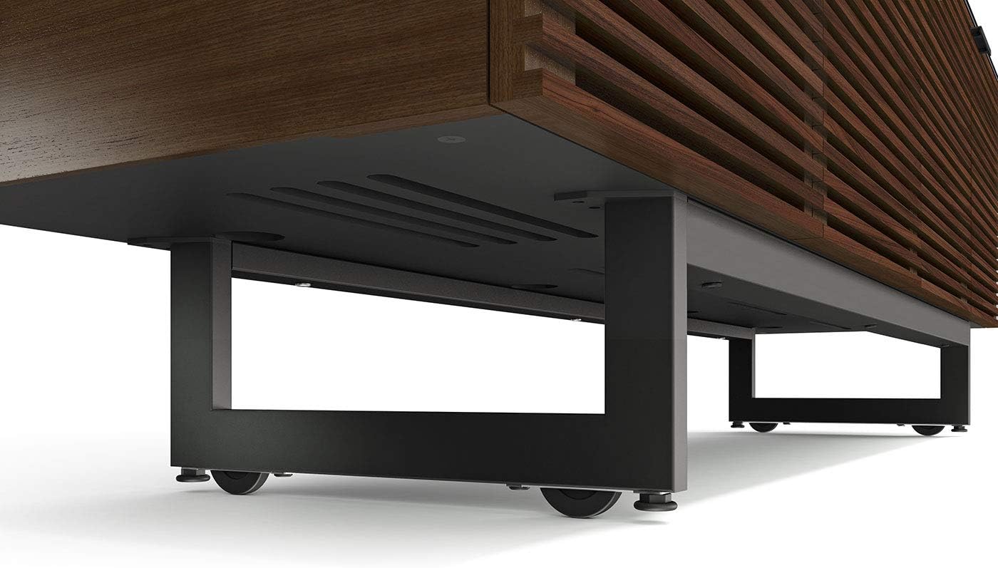BDI Furniture Corridor 8179-79.25'' TV Stand for TVs up to 85" with Soundbar Shelf, Storage Drawer, Cable Management, Remote-Friendly Louver Doors, Chocolate Stained Walnut