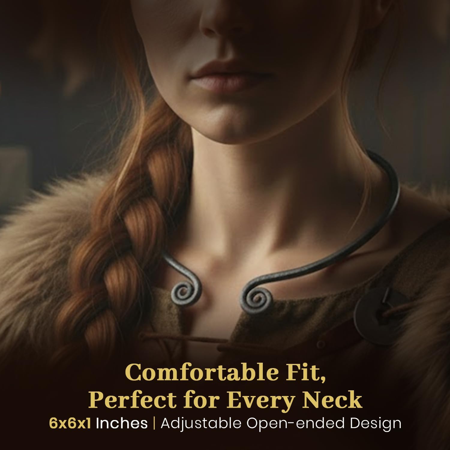 ARTIZANSTORE Viking torc necklace, Celtic spiral torq, Historical reenactment neck ring, norse pagan asatru jewelry Nacklace - Image 4