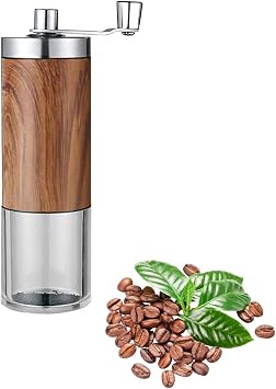 Manual Coffee Grinder,Stainless Steel Manual Coffee Bean Grinder, Adjustable Settings for Espresso to Coarse Coffee, for Office, Home, Camping