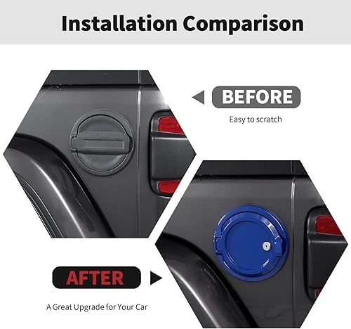 Miniatura 2 de Tapa de depósito de gasolina con cierre de puerta, accesorios exteriores para Jeep Wrangler JL JLU 2018-2023, color azul