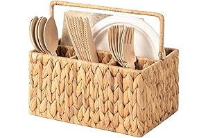 StorageWorks Hand-Woven Wicker Silverware Organizer