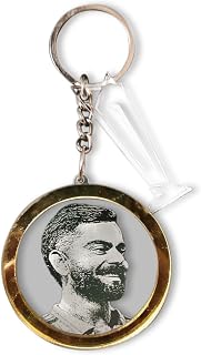 Acrylic UNIQUE MINIATURE,Virat Kohli Laser Engraved Key Chain with T20 World Cup Limited Edition.T20 World Cup Memorabilia., Multicolor