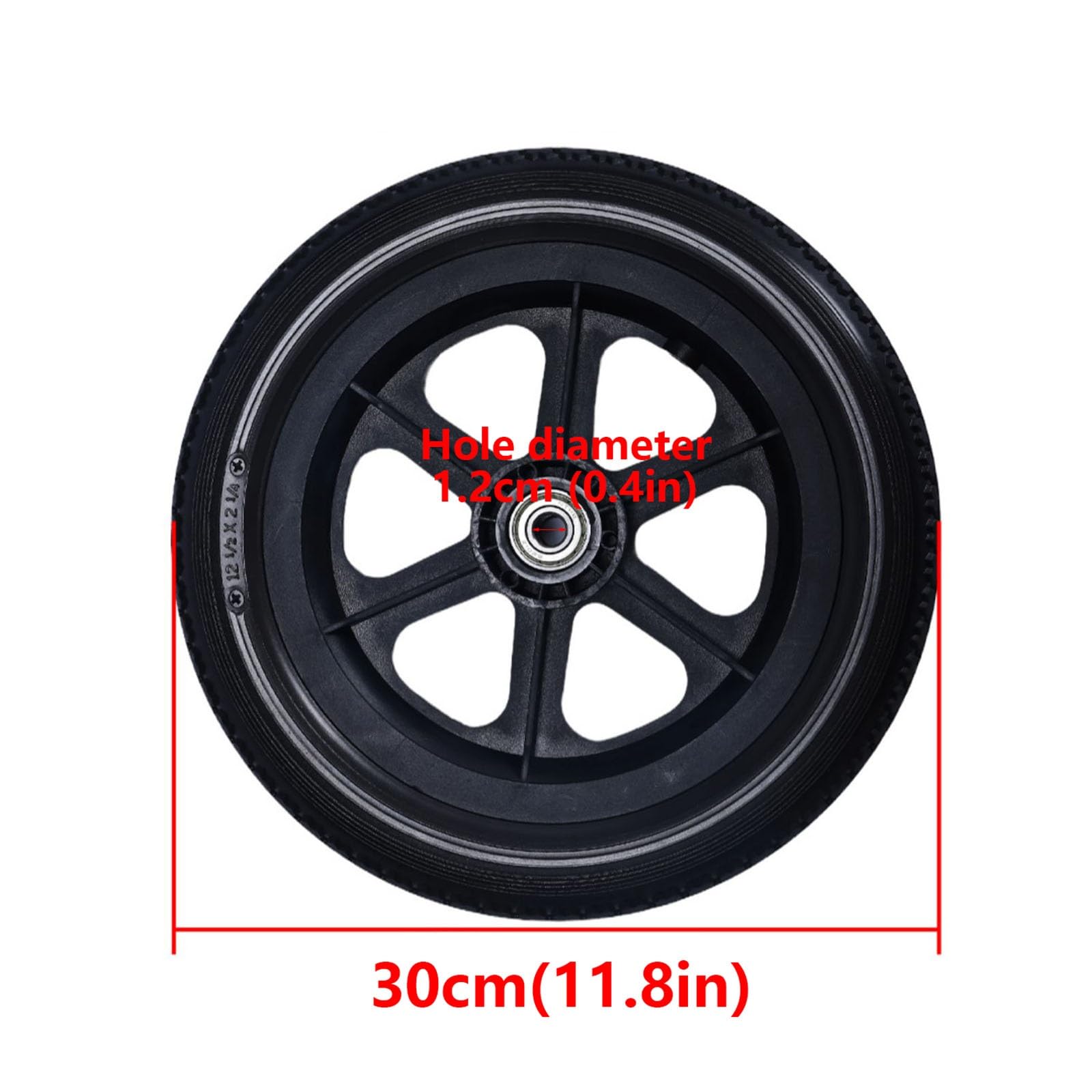 LHX Wheelchair Accessories 1 12-inch Rear Tire Solid Tire Wheel Lightweight and Durable Special Wheel for Manual Wheelchair(Gris)