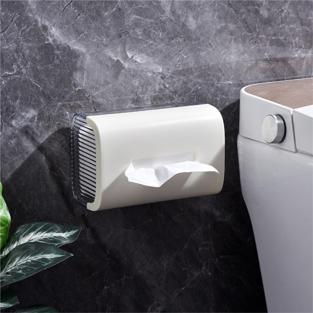 Tissue Box Cover Tissue Box Kitchen Living Room Bathroom Pumping Paper Box Household Punch-Free Wall-Mounted Paper Towel Storage Box (Color : A, Size : 19cm*13cm*9.5cm)