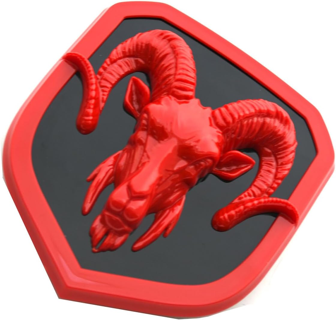 1x Custom Grille 3D Emblem Replacement for 2013–2018 RAM 1500 2500 3500 68140322AA Badge New (Red)