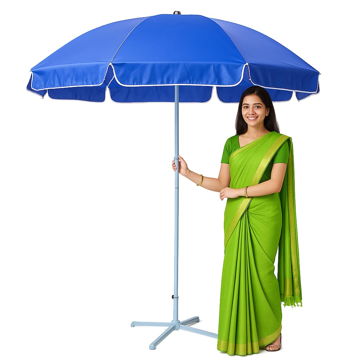 Durable garden umbrella for terrace 7Ft Garden umbrella outdoor big size fade resistant canopy With Stand AB_79 (Blue)-image-17