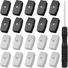 Xiatiaosann 20pcs 3A 125V On/Off Inline Rotary Switch Adjustable Flame Retardant Gear Switch SPT-2 Black and White Light Cable Switch with Screwdriver