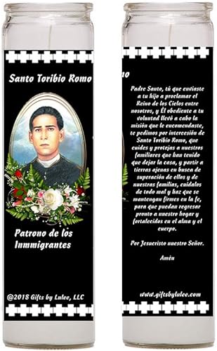 Santo Toribio ROMO Patrón de Los Inmigrantes Conjunto de 2 0 4 Veladoras de Cristal (2)