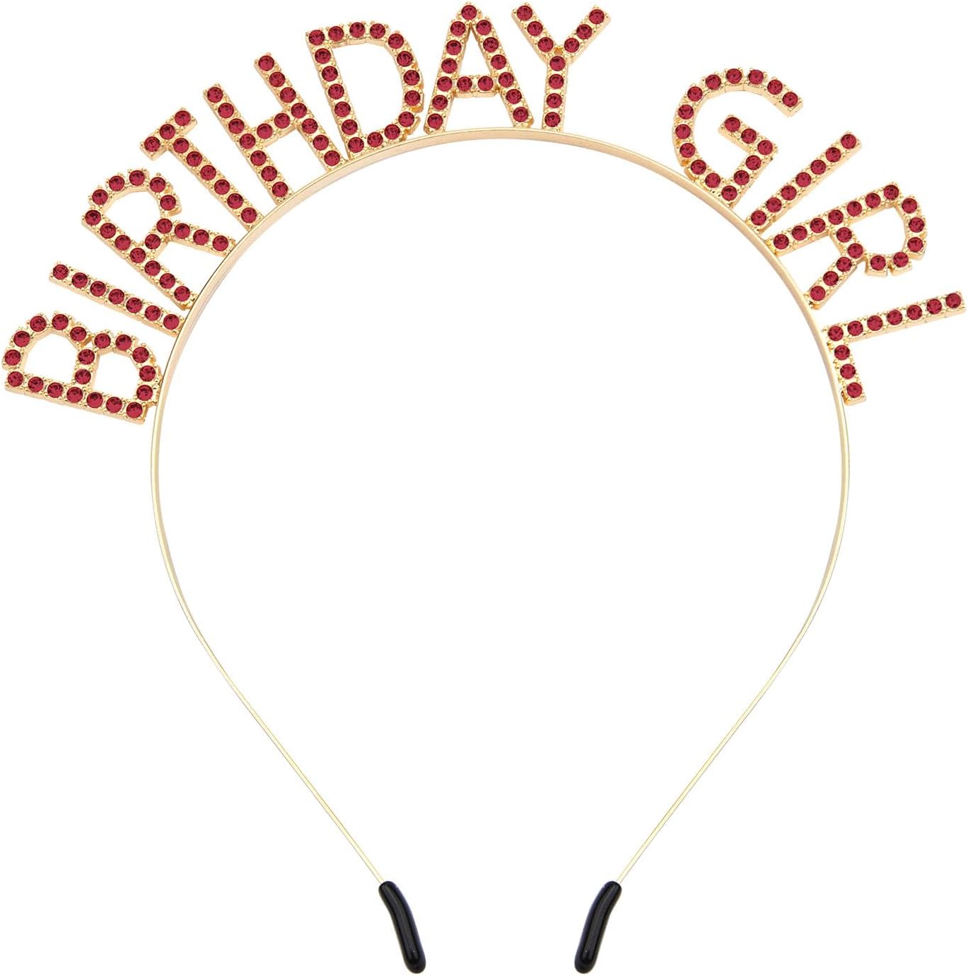 SWEETV Birthday Crowns for Women Gold Pink Birthday Queen