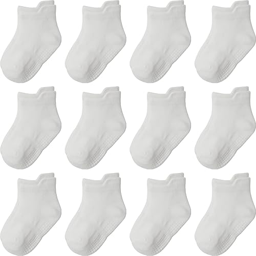 Calcetines antideslizantes para bebé, paquete de 1012 para niños pequeños, niñas, niños, calcetines de algodón para bebés