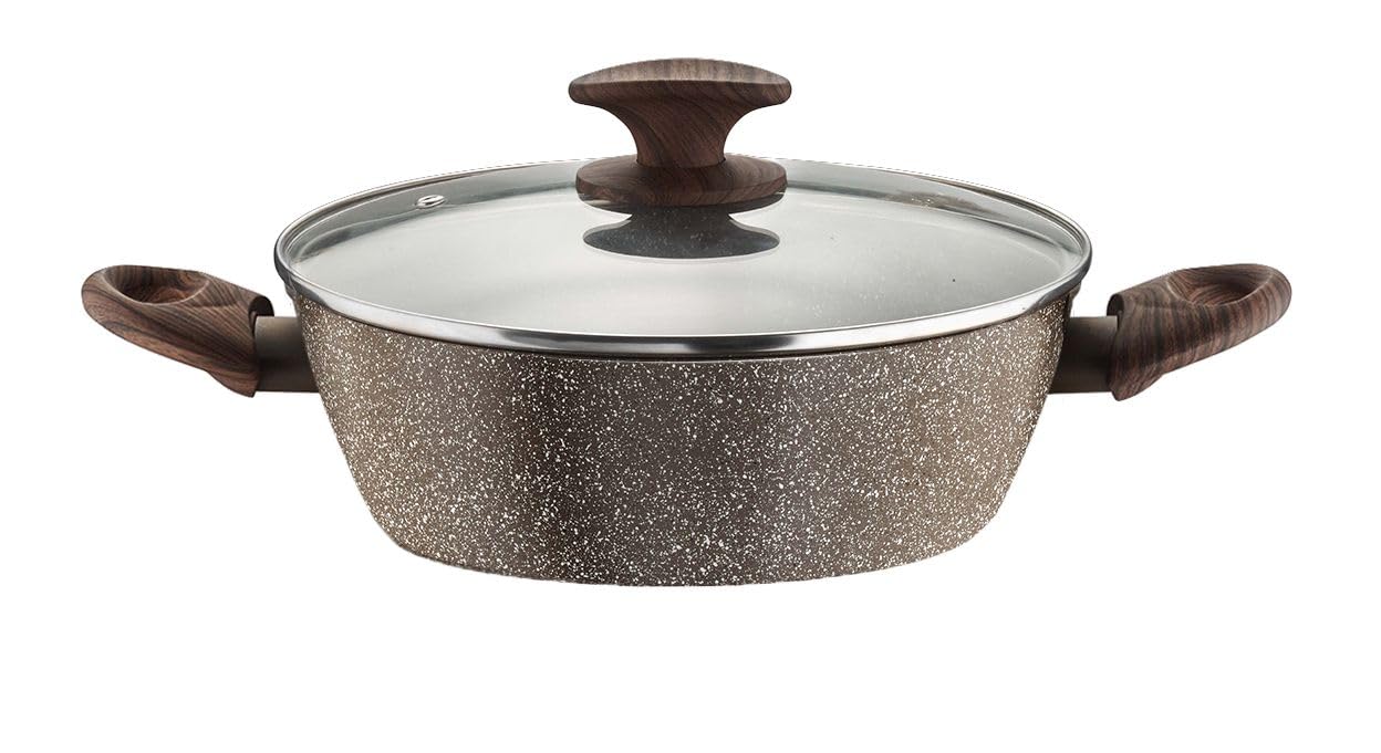 Casserole basse induction aspect pierre Pintinox pour des repas conviviaux
