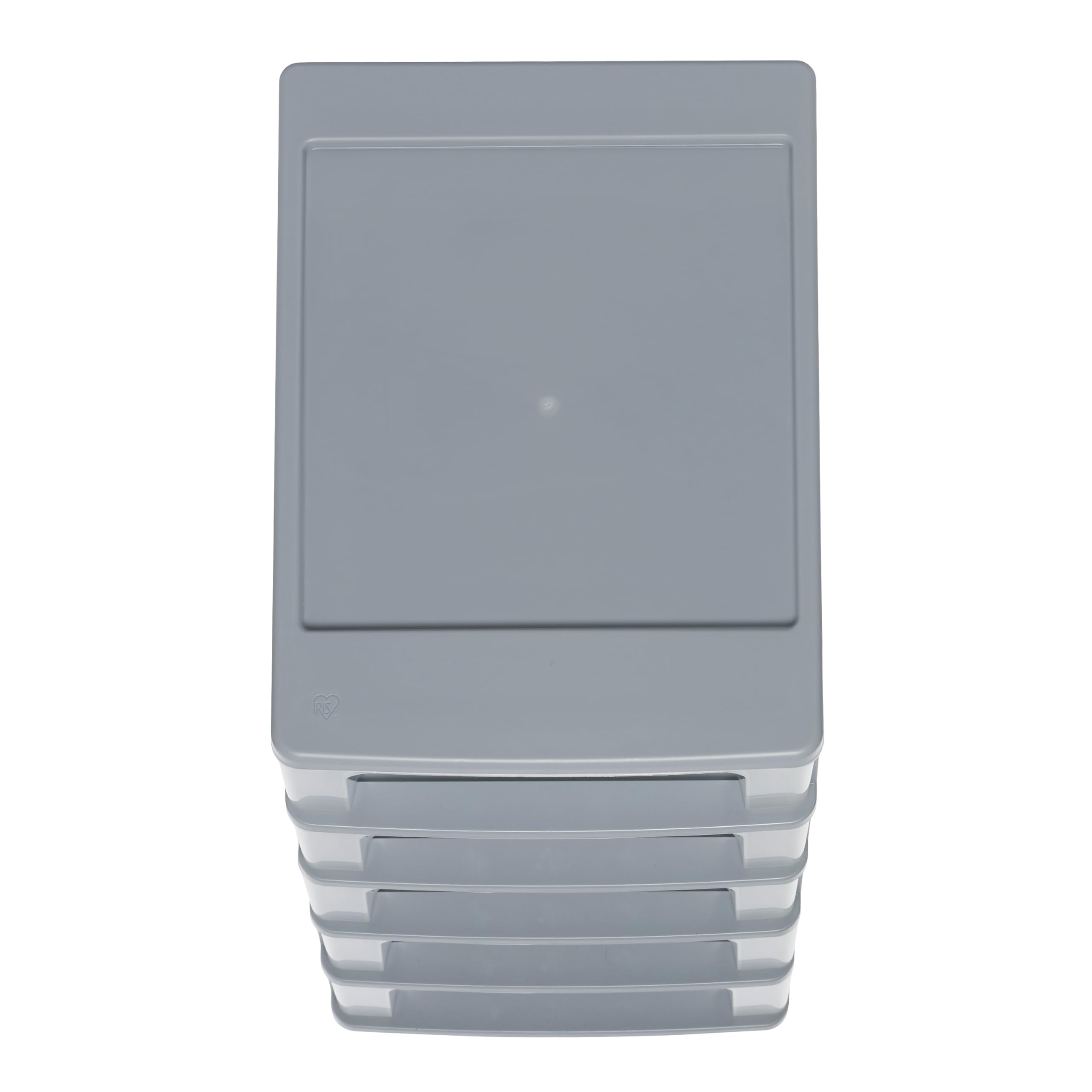 Iris Ohyama Cassettiera in Plastica, Portaoggetti, 5 Cassetti Medi, Grigio, Apertura Facile, Formato A4, A5 e A6, Organizzatore, Per Ufficio, Scuola, Cartoleria, Senza BPA, Contenitore, OCH-2005