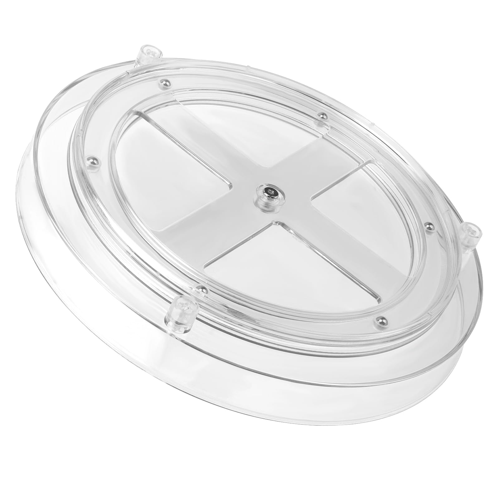 3 Stück 23cm Lazy Susan Drehteller Organizer, Kühlschrank Drehteller Organizer, Transparent Küche Drehtablett Drehbares Gewürzregal rund Gewürzhalter Organizer für Öl Soßen Gewürzflaschen