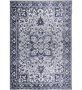 L'Baiet Lyla Abstract Washable Area Rug Blue 5' x 7' Medium Rugs Carpet for Living Room, Bedroom,...