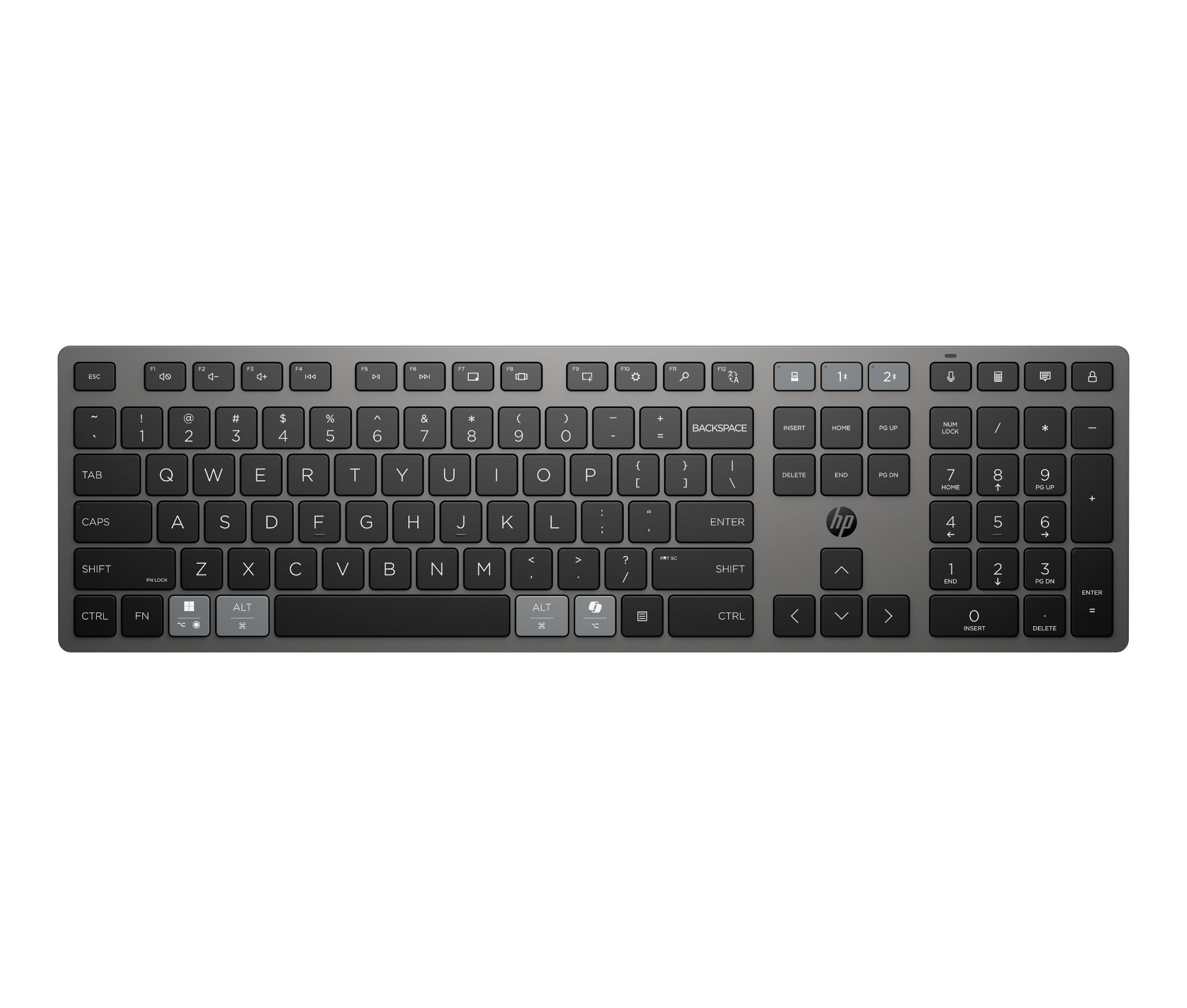 HP 720 - Teclado QWERTY Español y ratón inalámbricos Recargables multidispositivo, Carga rápida, dongle USB HP Unifying, Windows/macOS, Color Negro