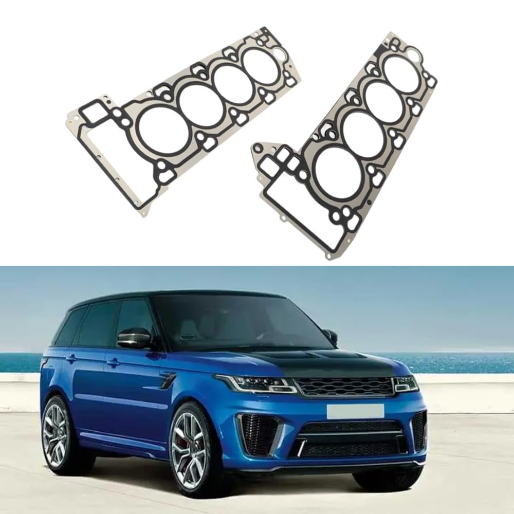 Riloer Guarnizione Testata, Set Guarnizioni Testata Motore Auto in Metallo da 2 Pezzi Compatibile con Land Rover Range Rover 5.0L 2010-2016 Sport 5.0L 2010-2016 LR4 5.0L 2010-2013, LR026141 LR026142