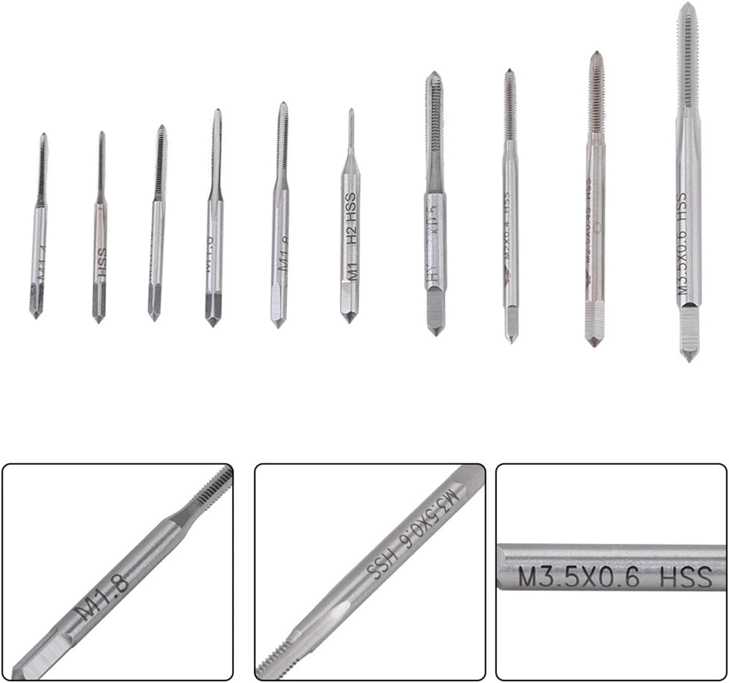Pipe Tap Set Mini M1 to M3.5 Machine Hand Tap Thread Wire Tapping Threading Taps Screw