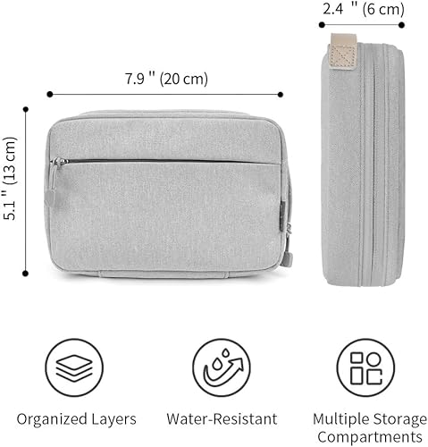 Miniatura 6 de pack all Organizador electrónico, bolsa organizadora de cables, organizador de viaje para cables, cargadores, teléfonos, cables USB, tarjetas SD Gris