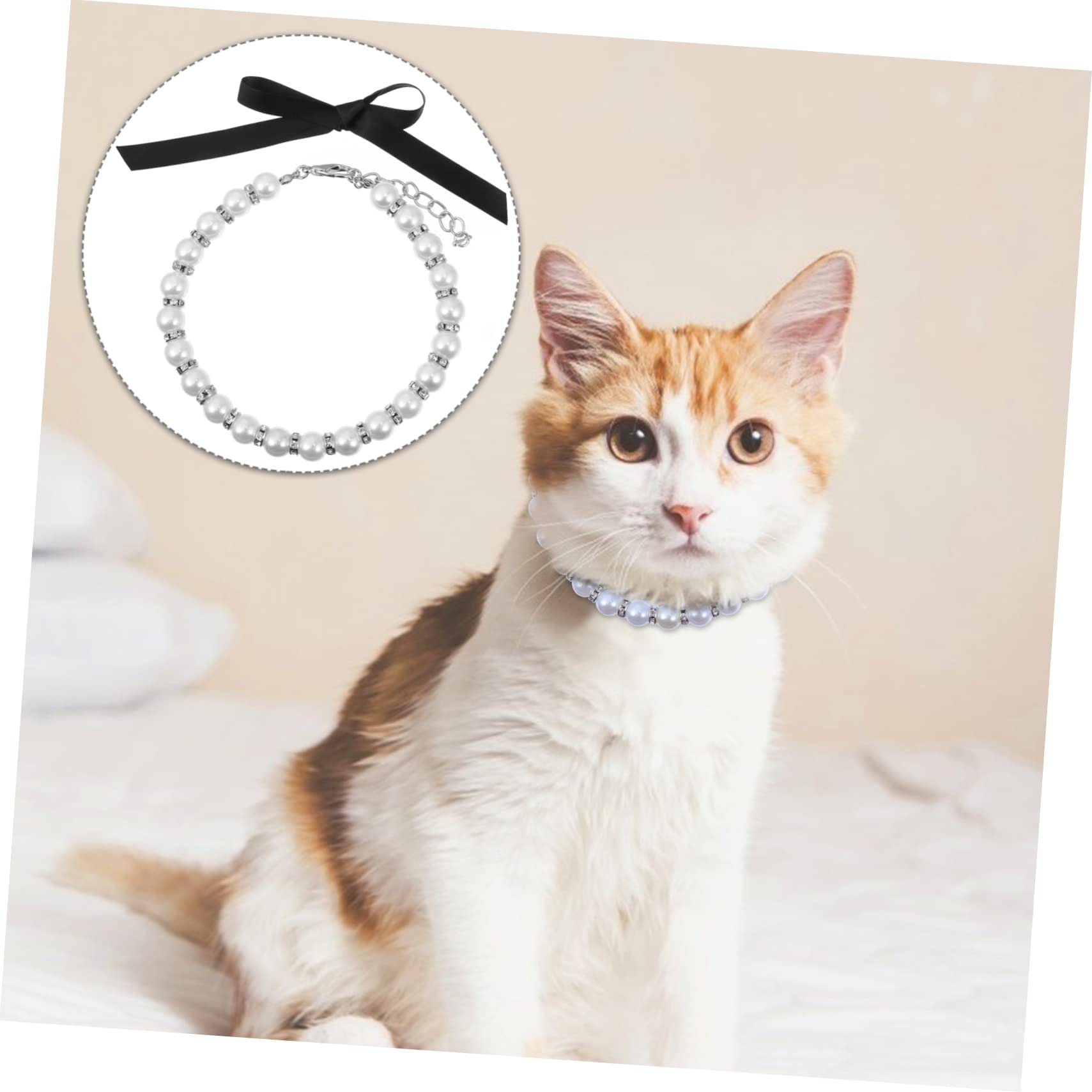 Collare Perle Finte Per Cane E Gatto - Accessorio Elegante Rosa ORFOFE - Foto 2