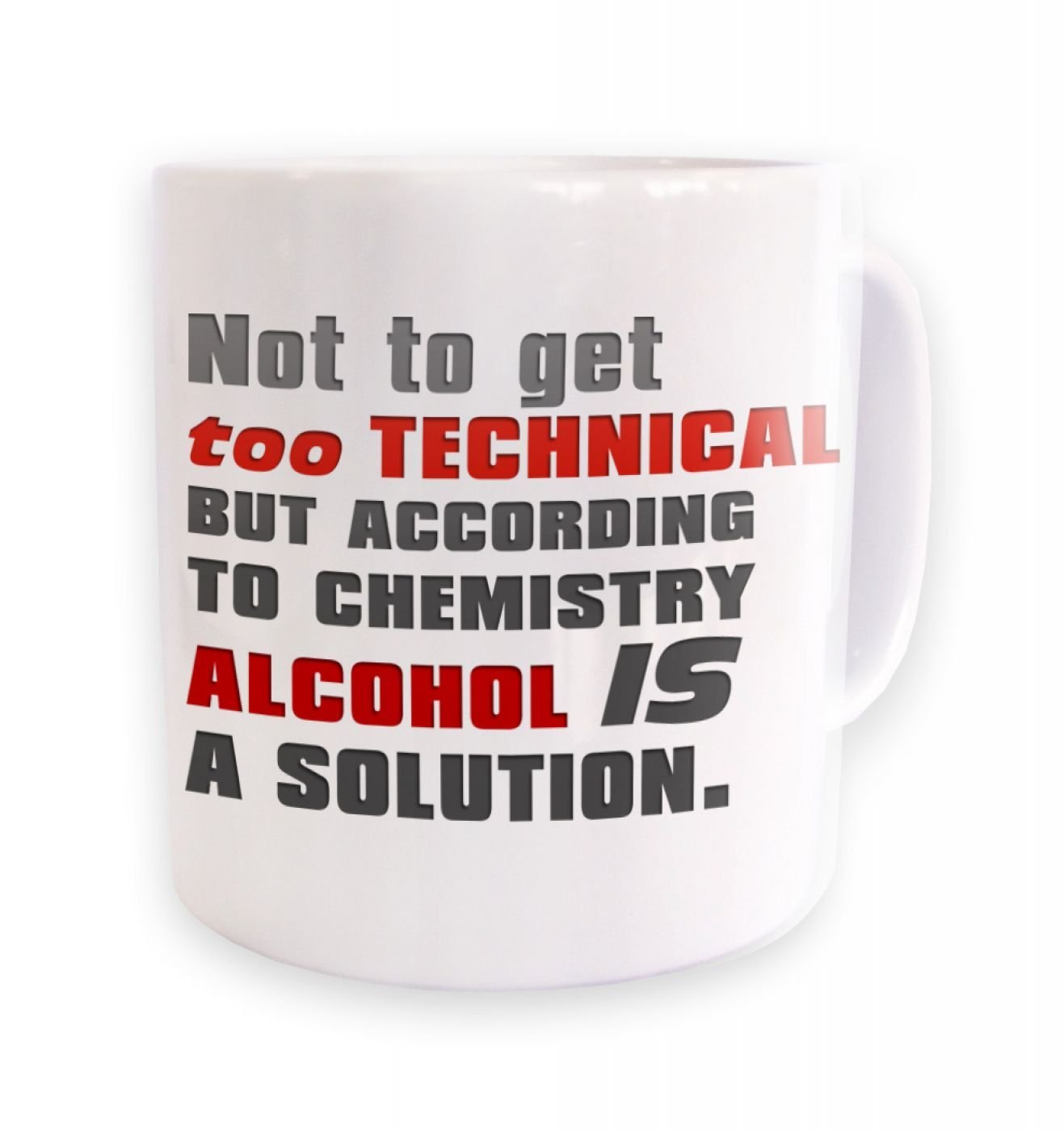 Geeky Mugs By Big Mouth White Alcohol Is A Solution Mug