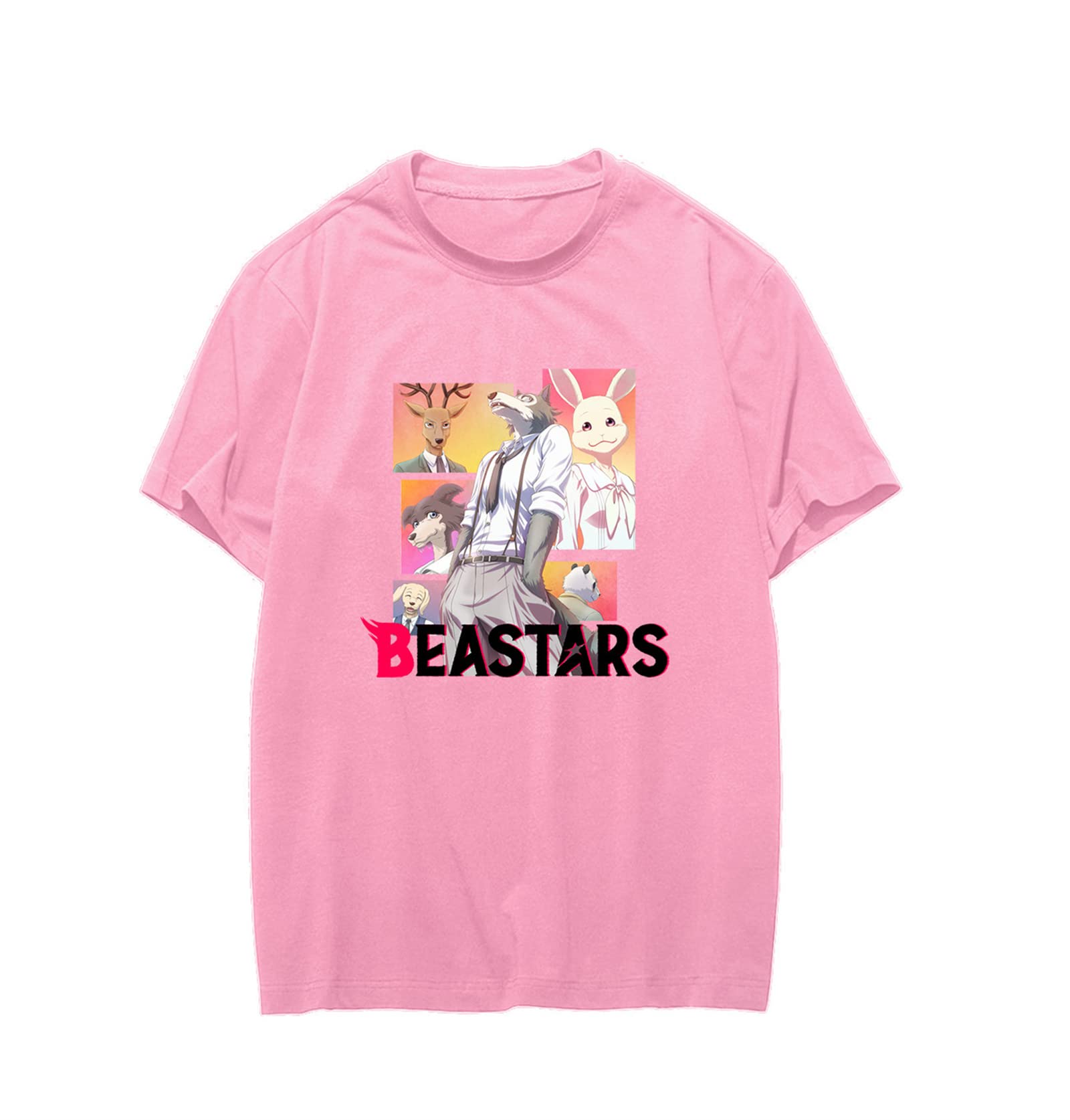 Kewing Women's #2 Anime Beastars T-Shirt Fashion Cotton Anime Characters Legoshi Printing Short Sleeve T-Shirt