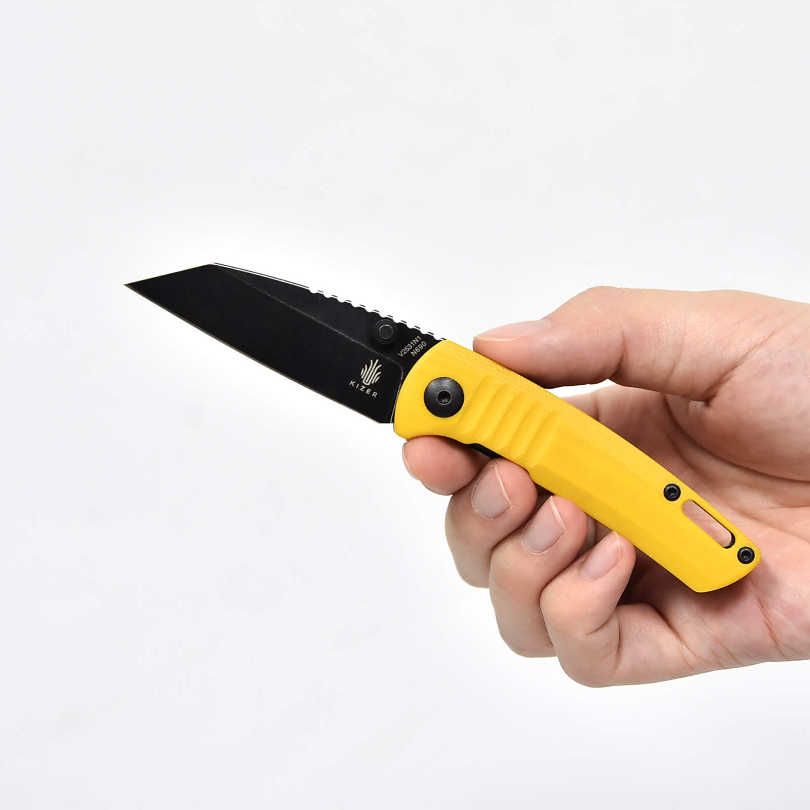 金　破片 約1cm Amazon.com: Kizer Knives 碎片,小口袋刀EDC 刀,黃色G-10 手柄