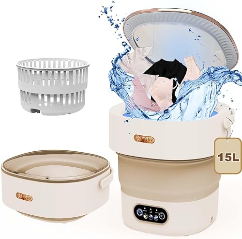 Machine à Laver Portable,15L Mini Laveuse-Sécheuse Automatique P 