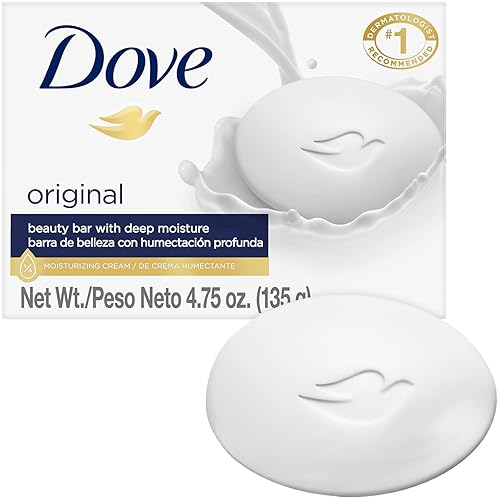 Dove Barra de belleza crema hidratante blanca, 3.5 onzas