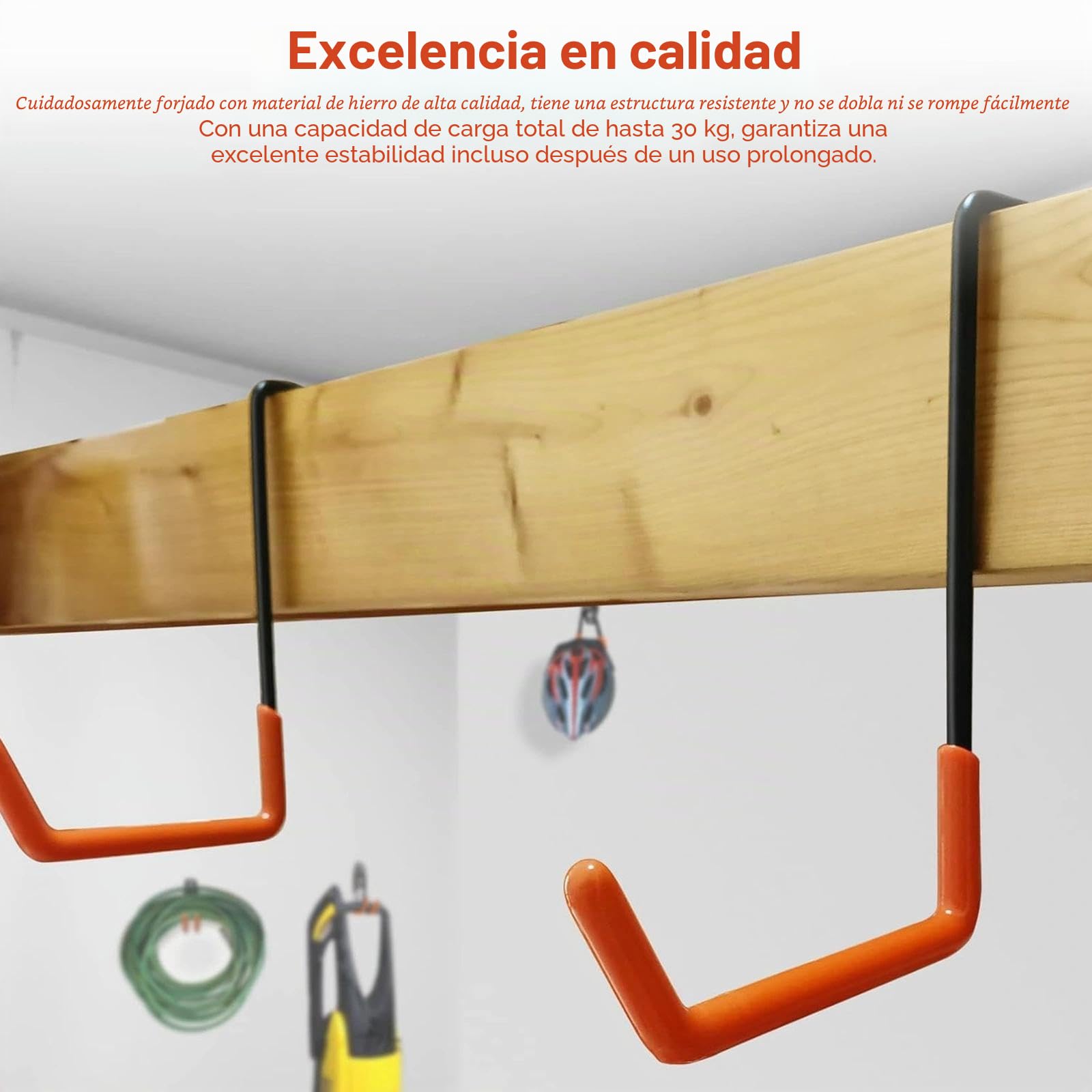 DEANKEJI 4 Piezas de Ganchos en S Ganchos, Adecuados para Cuelga Bicis Pared de Hasta 5 CM de Grosor, Robustos Colgar Bicicletas Pared para Colgar Bicicletas, Macetas y Herramientas de Jardinería