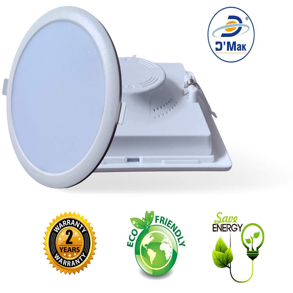 D'Mak 8 Watt Trim Less LED Round False Ceiling Panel Light with Isolated LED Driver for POP (8 Watt,Pack of 10) 2